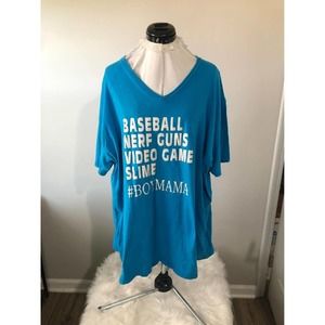 3X Short Sleeve Blue Tee Shirt (Baseball Nerf Video Games Slime #BoyMama) C5241